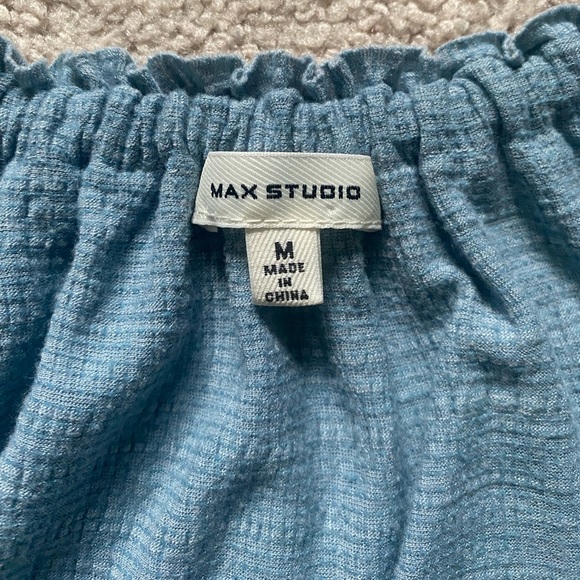 Max Studio Medium Light Blue Summer Top Blouse - Picture 10 of 11